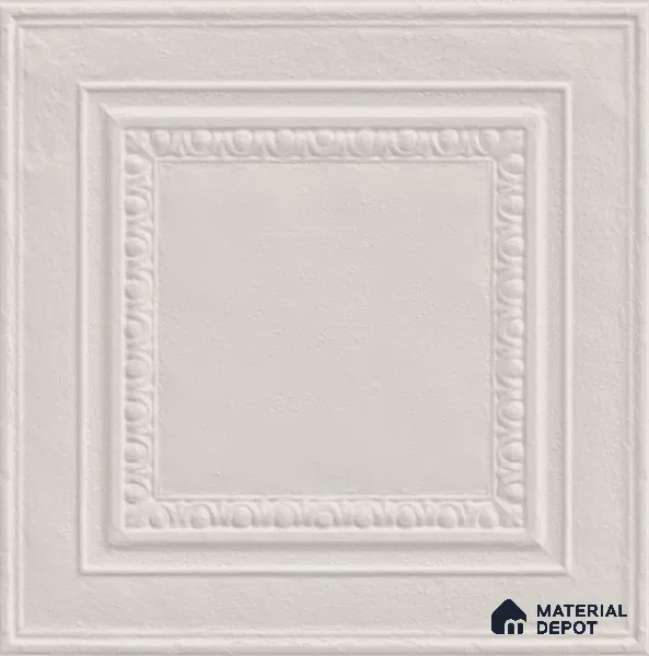 Punch Photo Frame Wall Tile TL 12965 Baroque Blanco 1 ft x 1 ft Ceramic Satin Matte Finish - 10 mm | Suitable For Living Room, Dining & Bathroom Walls