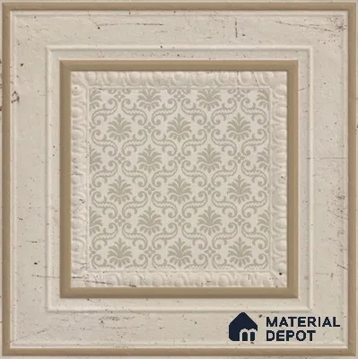 Punch Photo Frame Wall Tile TL 12965 L Baroque Bianco HL 1 ft x 1 ft Ceramic Satin Matte Finish - 10 mm | Suitable For Living Room, Dining & Bathroom Walls