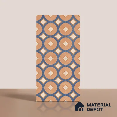 Patterned Wall Tile TL 10124 Fondant Cotto Decor 1 4 ft x 2 ft Vitrified Matte Finish Tile - 9 mm | Suitable For Kitchen, Bathroom Walls and Backsplashes