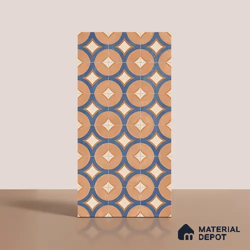 Patterned Wall Tile TL 10124 Fondant Cotto Decor 1 4 ft x 2 ft Vitrified Matte Finish Tile - 9 mm | Suitable For Kitchen, Bathroom Walls and Backsplashes