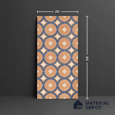 Patterned Wall Tile TL 10124 Fondant Cotto Decor 1 4 ft x 2 ft Vitrified Matte Finish Tile - 9 mm | Suitable For Kitchen, Bathroom Walls and Backsplashes