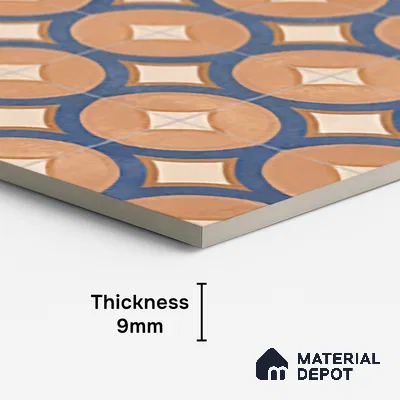 Patterned Wall Tile TL 10124 Fondant Cotto Decor 1 4 ft x 2 ft Vitrified Matte Finish Tile - 9 mm | Suitable For Kitchen, Bathroom Walls and Backsplashes