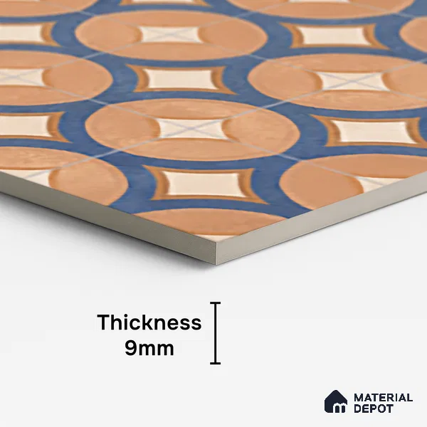 Patterned Wall Tile TL 10124 Fondant Cotto Decor 1 4 ft x 2 ft Vitrified Matte Finish Tile - 9 mm | Suitable For Kitchen, Bathroom Walls and Backsplashes