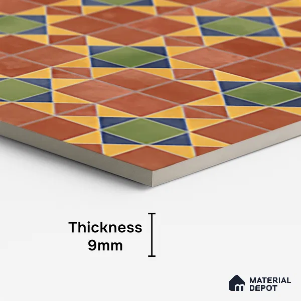 Patterned Wall Tile TL 10125 Antiqua Decor 4 ft x 2 ft Vitrified Matte Finish Tile - 9 mm | Suitable For Kitchen, Bathroom Walls and Backsplashes