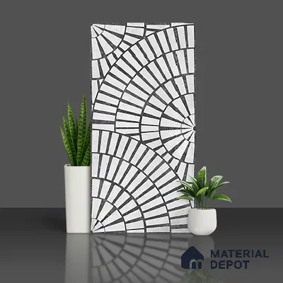 Wall Tile TL 10122 Cemento Brick Nero 4 ft x 2 ft Vitrified Matte Finish Tile - 9 mm | Suitable For Kitchen, Bathroom Walls and Backsplashes