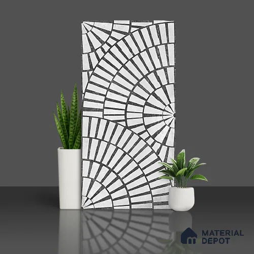 Wall Tile TL 10122 Cemento Brick Nero 4 ft x 2 ft Vitrified Matte Finish Tile - 9 mm | Suitable For Kitchen, Bathroom Walls and Backsplashes
