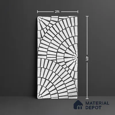 Wall Tile TL 10122 Cemento Brick Nero 4 ft x 2 ft Vitrified Matte Finish Tile - 9 mm | Suitable For Kitchen, Bathroom Walls and Backsplashes