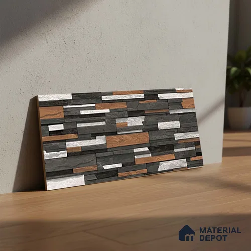 Lines Mix Metrix 600x300 mm Matte Finish Wall Cladding Glaze Vitrified Wall Tile - 6 mm