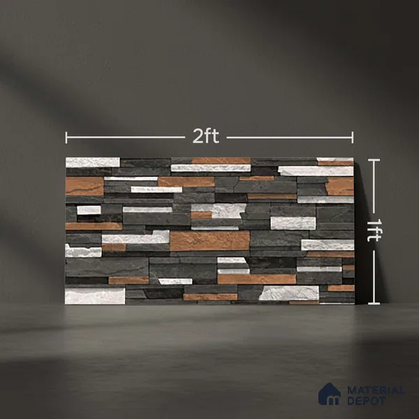 Lines Mix Metrix 600x300 mm Matte Finish Wall Cladding Glaze Vitrified Wall Tile - 6 mm (Sample)