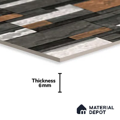 Lines Mix Metrix 600x300 mm Matte Finish Wall Cladding Glaze Vitrified Wall Tile - 6 mm (Sample)