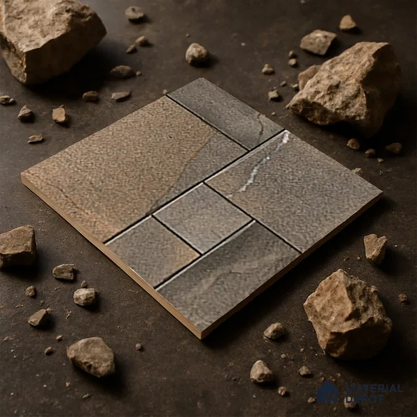 Parking Floor Tile TL 07560 Walnut Smoke | 16 x 16 inch | Anti Skid Matte Finish Heavy Duty Vitrified Tile - 12 mm | Suitable For High Traffic Areas, Terrace, Balcony | Pattern Alignment May Vary | 2-3 mm Spacer is Mandatory