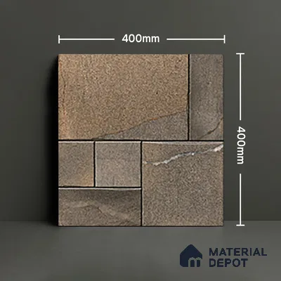 Parking Floor Tile TL 07560 Walnut Smoke | 16 x 16 inch | Anti Skid Matte Finish Heavy Duty Vitrified Tile - 12 mm | Suitable For High Traffic Areas, Terrace, Balcony | Pattern Alignment May Vary | 2-3 mm Spacer is Mandatory