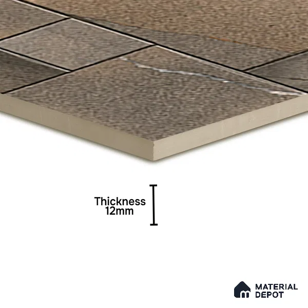 Parking Floor Tile TL 07560 Walnut Smoke | 16 x 16 inch | Anti Skid Matte Finish Heavy Duty Vitrified Tile - 12 mm | Suitable For High Traffic Areas, Terrace, Balcony | Pattern Alignment May Vary | 2-3 mm Spacer is Mandatory