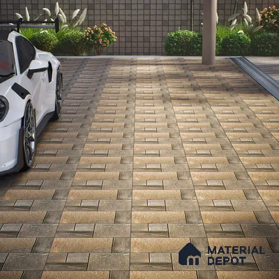 Parking Floor Tile TL 07560 Walnut Smoke | 16 x 16 inch | Anti Skid Matte Finish Heavy Duty Vitrified Tile - 12 mm | Suitable For High Traffic Areas, Terrace, Balcony | Pattern Alignment May Vary | 2-3 mm Spacer is Mandatory