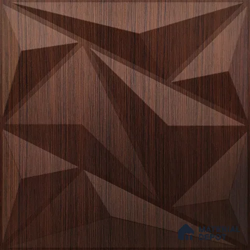 Brown Alps PVC Matte Finish 3D Wall Panel | 20 in x 20 in | Walnut Wood - 15 mm | Suitable for Dining, Feature Wall & TV Unit | Width is Subjected to 5% Variation