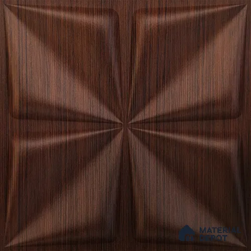 Brown Bloom PVC Matte Finish 3D Wall Panel | 20 in x 20 in | Walnut Wood - 15 mm | Suitable for Dining, Feature Wall & TV Unit | Width is Subjected to 5% Variation