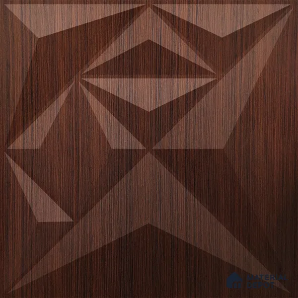 Brown Diamond PVC Matte Finish 3D Wall Panel | 20 in x 20 in | Walnut Wood - 15 mm | Suitable for Dining, Feature Wall & TV Unit | Width is Subjected to 5% Variation