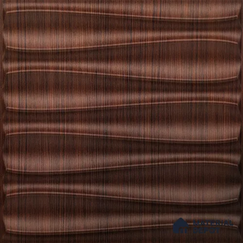 Brown Dune PVC Matte Finish 3D Wall Panel | 20 in x 20 in | Walnut Wood - 15 mm | Suitable for Dining, Feature Wall & TV Unit | Width is Subjected to 5% Variation