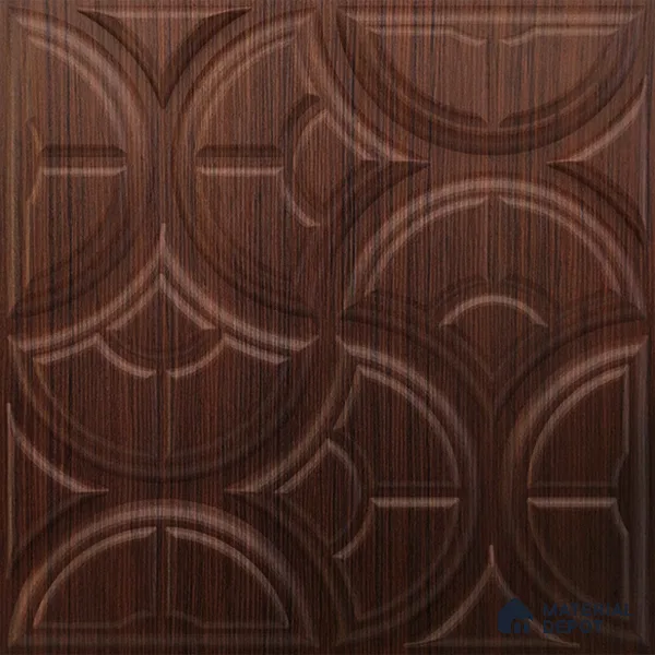 Brown Luna PVC Matte Finish 3D Wall Panel | 20 in x 20 in | Walnut Wood - 15 mm | Suitable for Dining, Feature Wall & TV Unit | Width is Subjected to 5% Variation