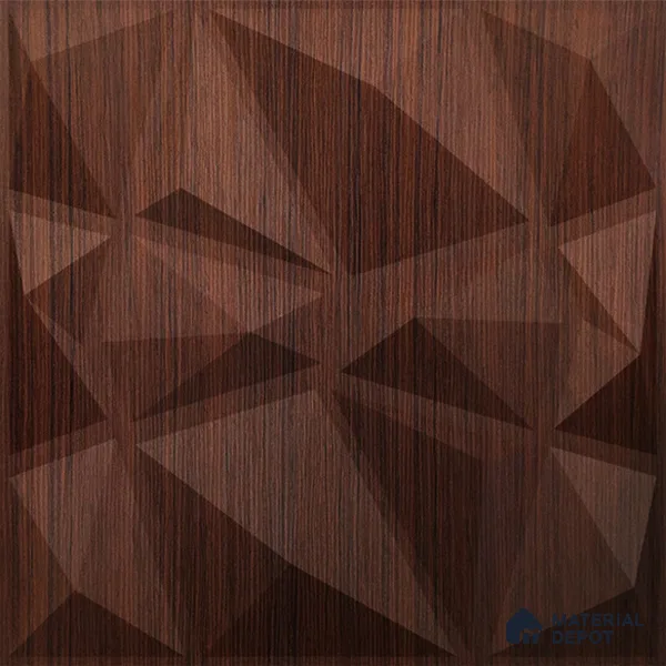Brown Stone PVC Matte Finish 3D Wall Panel | 20 in x 20 in | Walnut Wood - 15 mm | Suitable for Dining, Feature Wall & TV Unit | Width is Subjected to 5% Variation