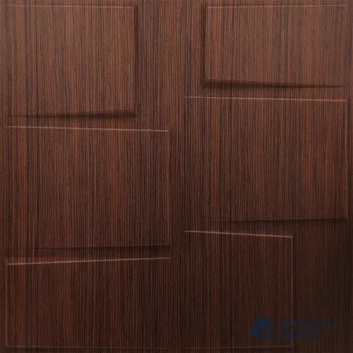 Brown Stream PVC Matte Finish 3D Wall Panel | 20 in x 20 in | Walnut Wood - 15 mm | Suitable for Dining, Feature Wall & TV Unit | Width is Subjected to 5% Variation
