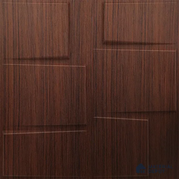 Brown Stream PVC Matte Finish 3D Wall Panel | 20 in x 20 in | Walnut Wood - 15 mm | Suitable for Dining, Feature Wall & TV Unit | Width is Subjected to 5% Variation