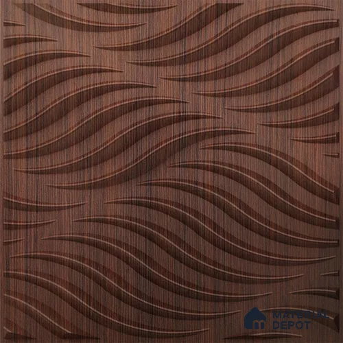 Brown Swirl PVC Matte Finish 3D Wall Panel | 20 in x 20 in | Walnut Wood - 15 mm | Suitable for Dining, Feature Wall & TV Unit | Width is Subjected to 5% Variation