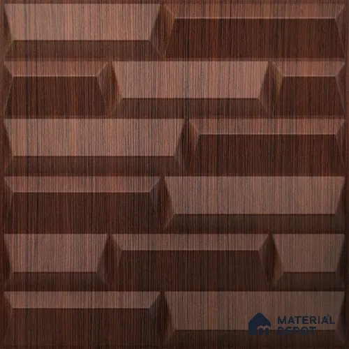 Brown Vault PVC Matte Finish 3D Wall Panel | 20 in x 20 in | Walnut Wood - 15 mm | Suitable for Dining, Feature Wall & TV Unit | Width is Subjected to 5% Variation