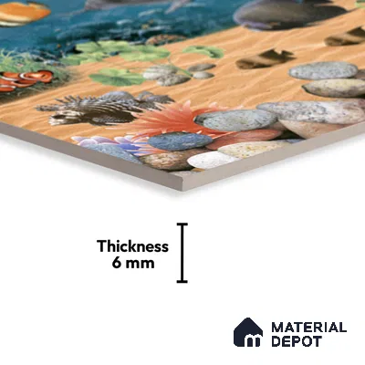 TL 01894 B Blue & Green Highlighter 2 18 x 12 inch Glossy Finish Ceramic Wall Tile - 6 mm