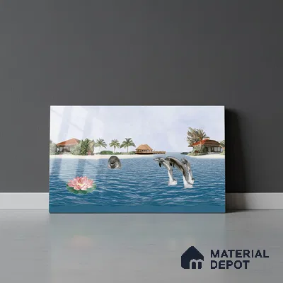 TL 01894 A Water Blue Highlighter 1 18 x 12 inch Glossy Finish Ceramic Wall Tile - 6 mm