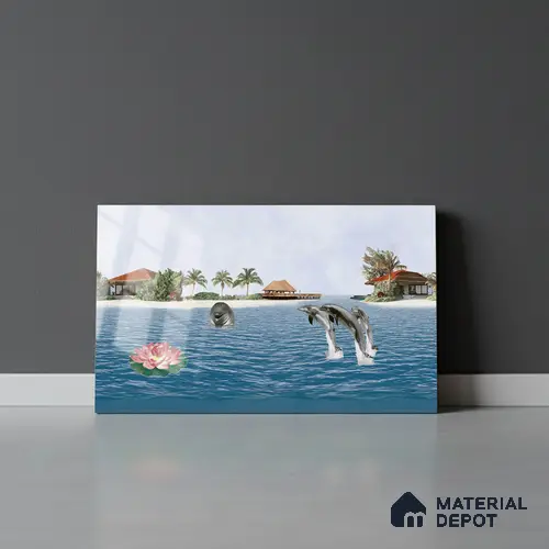 TL 01894 A Water Blue Highlighter 1 18 x 12 inch Glossy Finish Ceramic Wall Tile - 6 mm