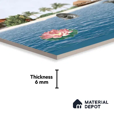 TL 01894 A Water Blue Highlighter 1 18 x 12 inch Glossy Finish Ceramic Wall Tile - 6 mm
