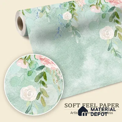 Water Color Look Hanging Floral Wallpaper for Bedrooms Indrani Series Soft Feel Artistic Design (Customised Size Wallpaper )