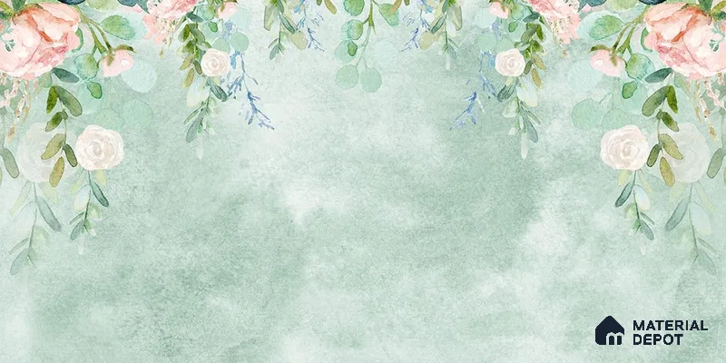 Water Color Look Hanging Floral Wallpaper for Bedrooms Indrani Series Soft Feel Artistic Design (Customised Size Wallpaper )