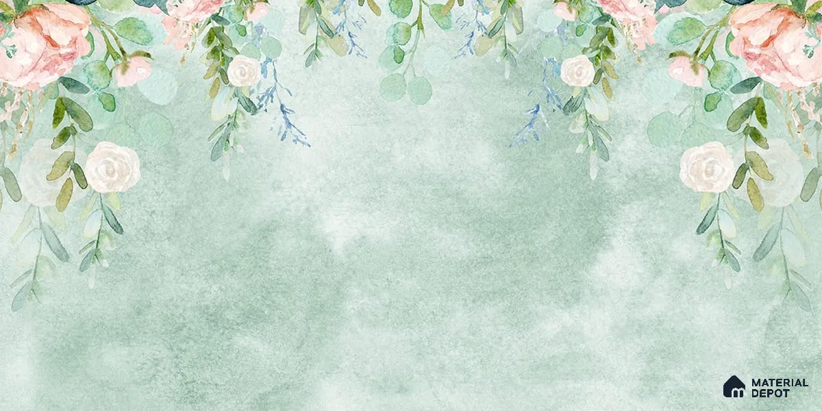 Water Color Look Hanging Floral Wallpaper for Bedrooms Indrani Series Soft Feel Artistic Design (Customised Size Wallpaper )