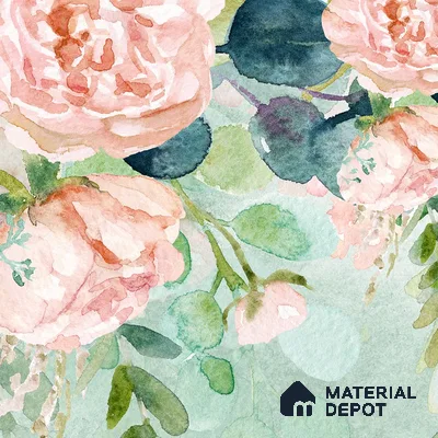 Water Color Look Hanging Floral Wallpaper for Bedrooms Indrani Series Soft Feel Artistic Design (Customised Size Wallpaper )