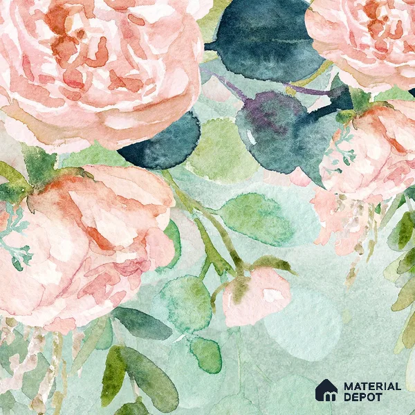 Water Color Look Hanging Floral Wallpaper for Bedrooms Indrani Series Soft Feel Artistic Design (Customised Size Wallpaper )