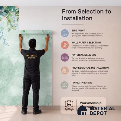 Water Color Look Hanging Floral Wallpaper for Bedrooms Indrani Series Soft Feel Artistic Design (Customised Size Wallpaper )