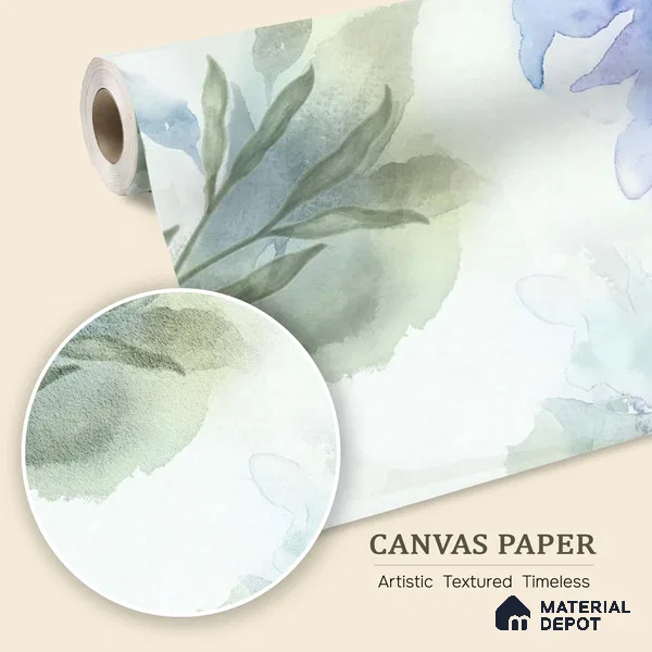 Water Colors Blue Splash Customized Floral Wallpaper - Canvas