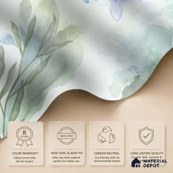 Water Colors Blue Splash Customized Floral Wallpaper - Canvas
