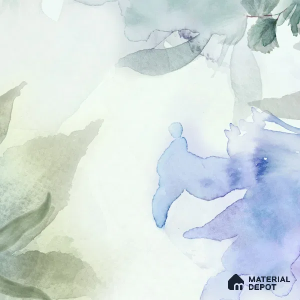 Water Colors Blue Splash Customized Floral Wallpaper - Canvas