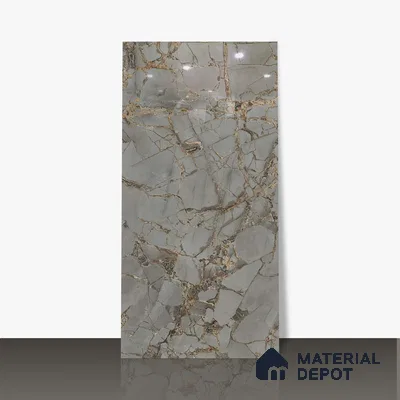 Marble Floor & Wall Tile TL 02208 Wave Grey 4 ft x 2 ft Glossy Finish Vitrified Tile - 9 mm (Random 3)