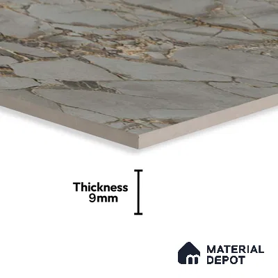 Marble Floor & Wall Tile TL 02208 Wave Grey 4 ft x 2 ft Glossy Finish Vitrified Tile - 9 mm (Random 3)