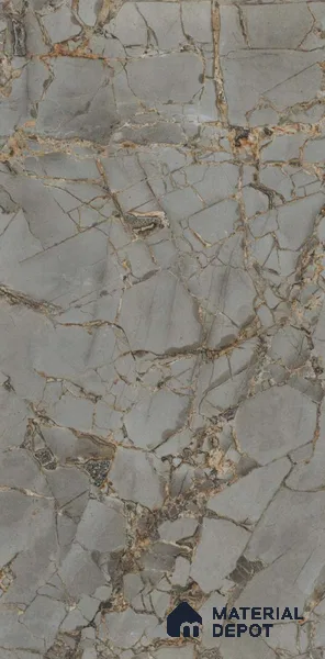 Marble Floor & Wall Tile TL 02208 Wave Grey 4 ft x 2 ft Glossy Finish Vitrified Tile - 9 mm (Random 3)