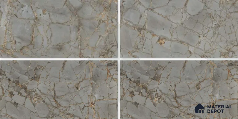 Marble Floor & Wall Tile TL 02208 Wave Grey 4 ft x 2 ft Glossy Finish Vitrified Tile - 9 mm (Random 3)