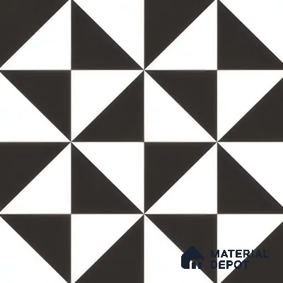 Moroccan Wall & Floor Tile TL 00225 B Pattern 2 Monochrome Box 1 ft x 1 ft Matte Finish Ceramic Tile - 9 mm | Suitable For Kitchen, Bathroom, Dining Area | Please Expect a Slight Variation of Pattern