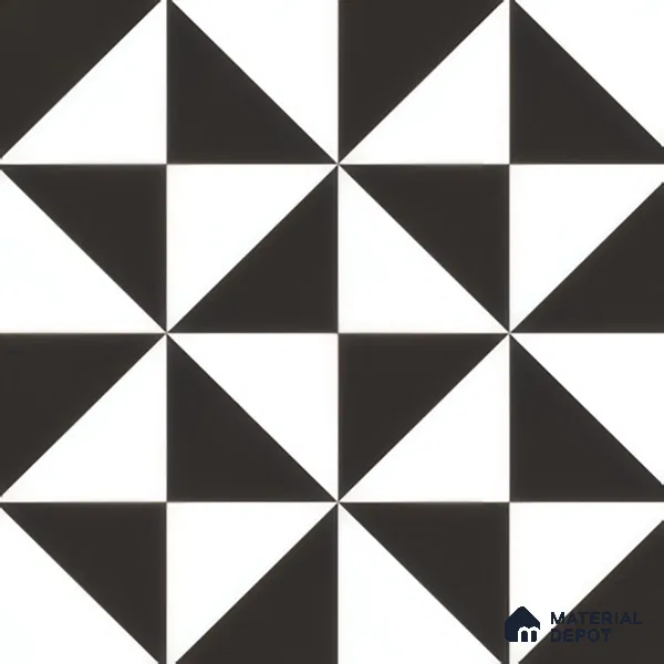 Moroccan Wall & Floor Tile TL 00225 B Pattern 2 Monochrome Box 1 ft x 1 ft Matte Finish Ceramic Tile - 9 mm | Suitable For Kitchen, Bathroom, Dining Area | Please Expect a Slight Variation of Pattern