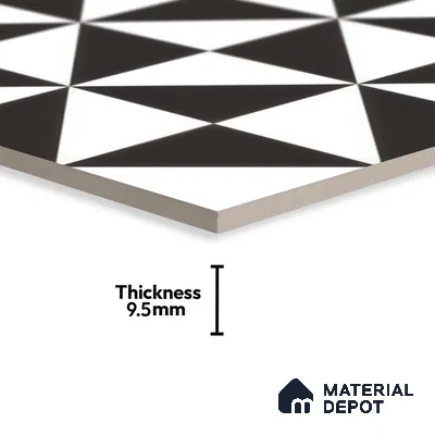 Moroccan Wall & Floor Tile TL 00225 B Pattern 2 Monochrome Box 1 ft x 1 ft Matte Finish Ceramic Tile - 9 mm | Suitable For Kitchen, Bathroom, Dining Area | Please Expect a Slight Variation of Pattern