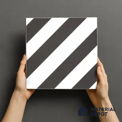 Moroccan Wall & Floor Tile TL 00225 C Pattern 3 Monochrome Straight 1 ft x 1 ft Matte Finish Ceramic Tile - 9 mm | Suitable For Kitchen, Bathroom, Dining Area | Please Expect a Slight Variation of Pattern
