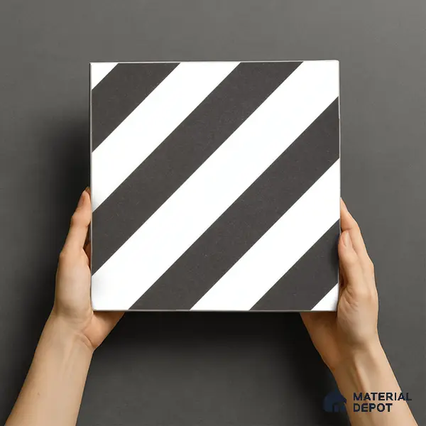 Moroccan Wall & Floor Tile TL 00225 C Pattern 3 Monochrome Straight 1 ft x 1 ft Matte Finish Ceramic Tile - 9 mm | Suitable For Kitchen, Bathroom, Dining Area | Please Expect a Slight Variation of Pattern